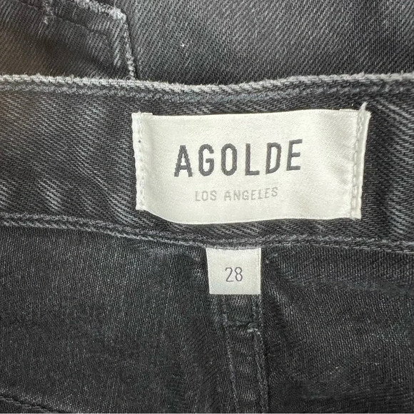 AGOLDE 90's Jean Mid Rise Loose Audio Black Distressed Size 28 - Picture 9 of 10